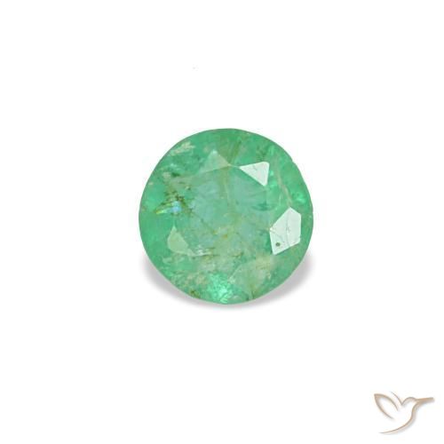 Esmeralda verde natural de 0,17 ct, corte redondo, VS