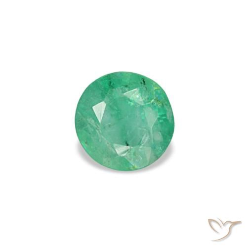 Esmeralda verde natural de 0,16 ct, corte redondo, VS-SI