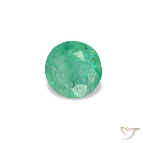 Esmeralda verde natural de 0,16 ct, corte redondo, VS-SI