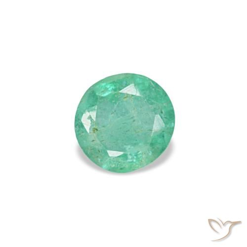 Esmeralda verde natural de 0,17 ct, corte redondo, VS-SI