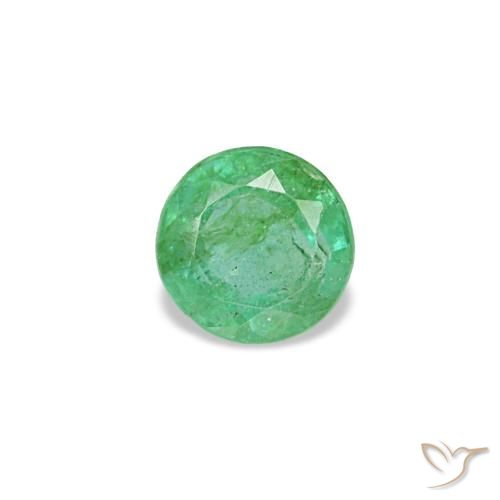 Esmeralda verde natural de 0,17 ct, corte redondo, VS-SI