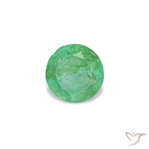 Esmeralda verde natural de 0,17 ct, corte redondo, VS-SI