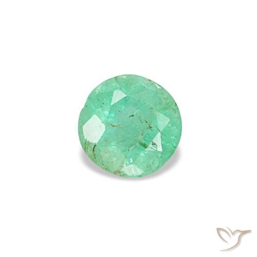 Esmeralda verde natural de 0,17 ct, corte redondo, VS-SI