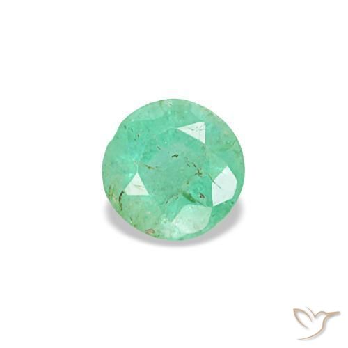 Esmeralda verde natural de 0,17 ct, corte redondo, VS-SI