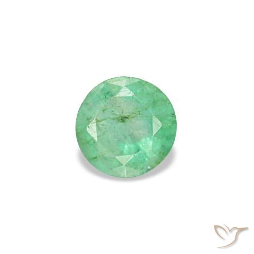 Esmeralda verde natural de 0,16 ct, corte redondo, VS-SI