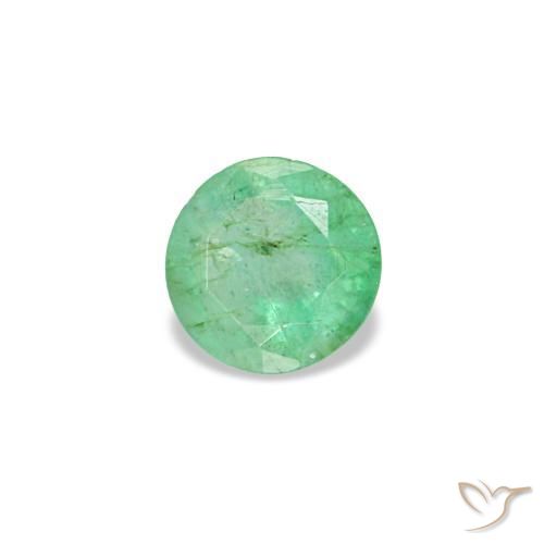 Esmeralda verde natural de 0,16 ct, corte redondo, VS-SI