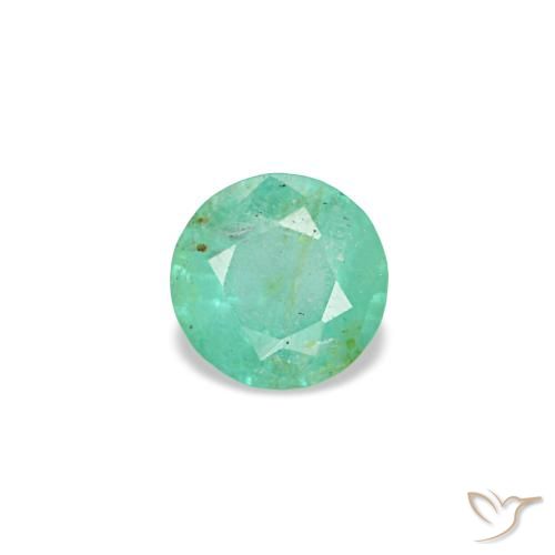 Esmeralda verde de 0,17 ct, redondo, VS-SI