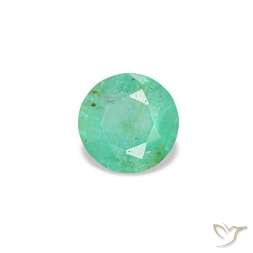 Esmeralda verde natural de 0,17 ct, corte redondo, VS-SI