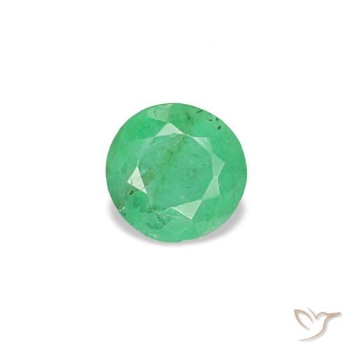Esmeralda verde natural de 0,19 ct, corte redondo, VS-SI