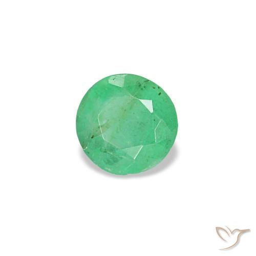 Esmeralda verde natural de 0,19 ct, corte redondo, VS-SI