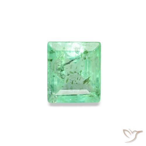 Esmeralda verde de 0,14 ct, baguette, VS-SI