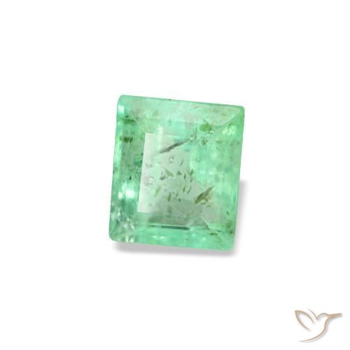 Esmeralda verde natural de 0,14 ct, baguette, VS-SI