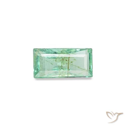 Esmeralda verde de 0,12 ct, baguette, VS-SI