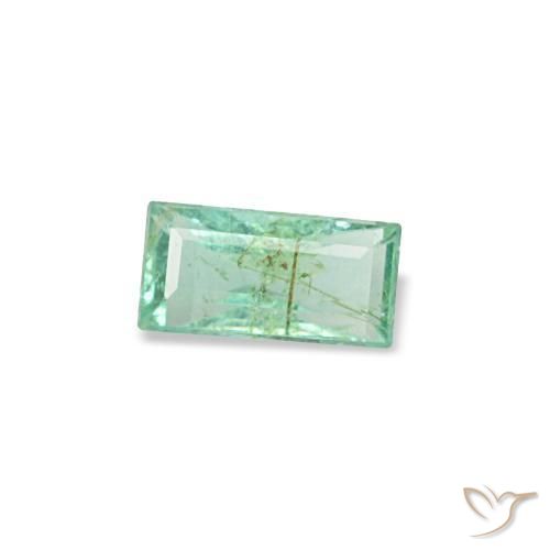 Esmeralda verde natural de 0,12 ct, baguette, VS-SI