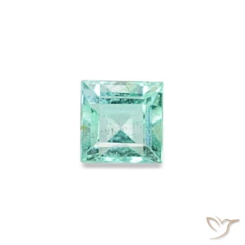 Esmeralda verde natural de 0,09 ct, cuadrado, VVS-VS