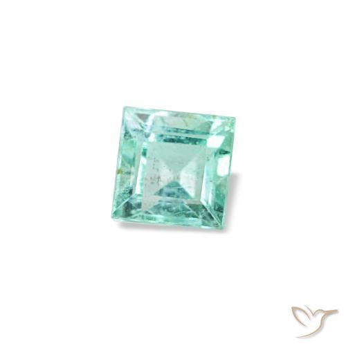 Esmeralda verde natural de 0,09 ct, cuadrado, VVS-VS