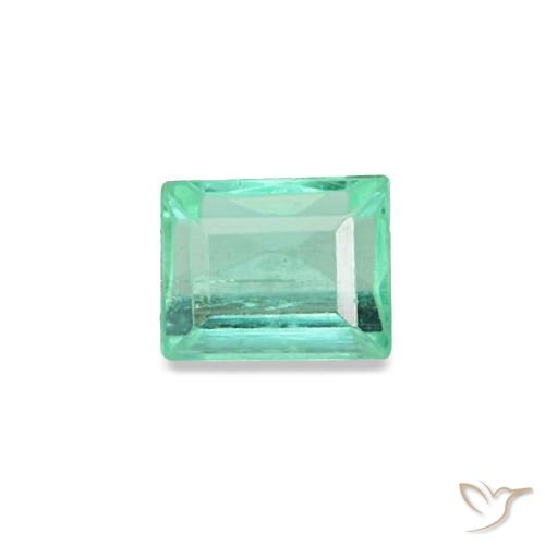 Esmeralda verde natural de 0,13 ct, baguette, VVS-VS