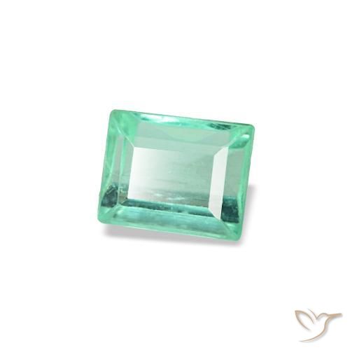Esmeralda verde natural de 0,13 ct, baguette, VVS-VS
