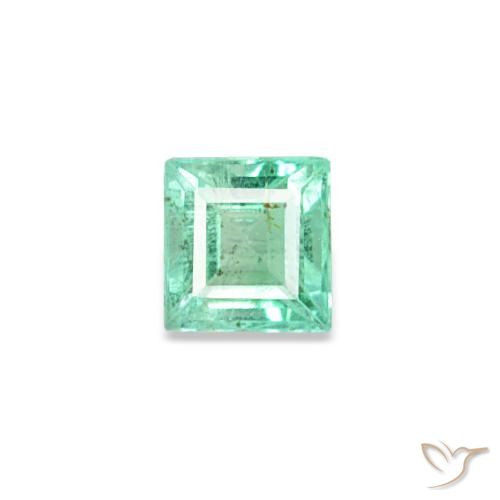 Esmeralda verde natural de 0,08 ct, cuadrado, VVS-VS