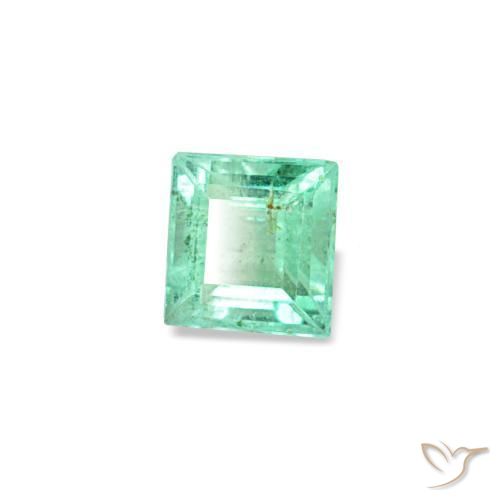Esmeralda verde natural de 0,08 ct, cuadrado, VVS-VS