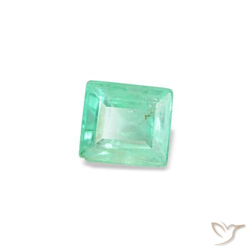 Esmeralda verde natural de 0,11 ct, baguette, VS