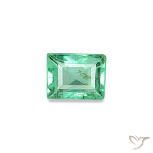 Esmeralda verde de 0,13 ct, baguette, VS