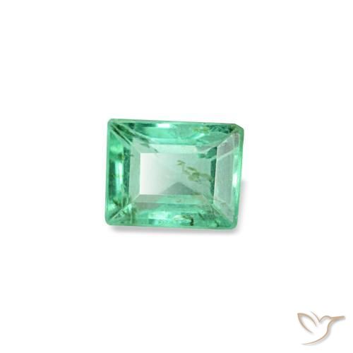 Esmeralda verde natural de 0,13 ct, baguette, VS