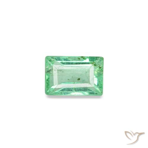 Esmeralda verde de 0,13 ct, baguette, VS