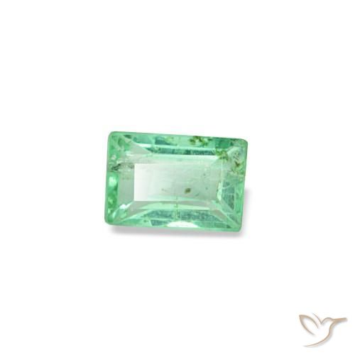 Esmeralda verde natural de 0,13 ct, baguette, VS