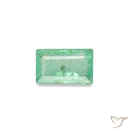 Esmeralda verde natural de 0,16 ct, baguette, VS