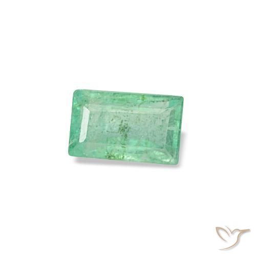 Esmeralda verde natural de 0,16 ct, baguette, VS