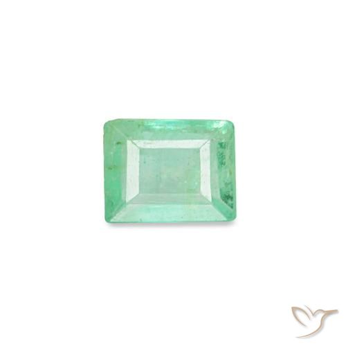 Esmeralda verde natural de 0,12 ct, baguette, VS