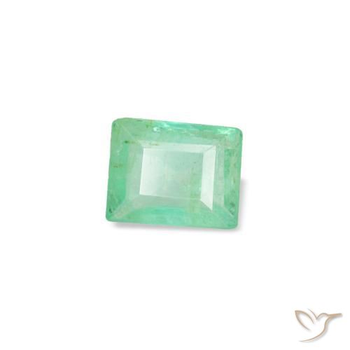 Esmeralda verde natural de 0,12 ct, baguette, VS
