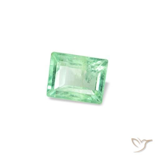 Esmeralda verde natural de 0,14 ct, baguette, VS