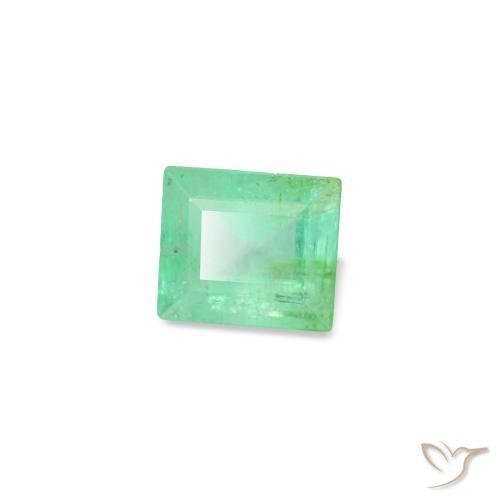 Esmeralda verde natural de 0,17 ct, baguette, VS