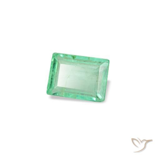 Esmeralda verde natural de 0,12 ct, baguette, VS
