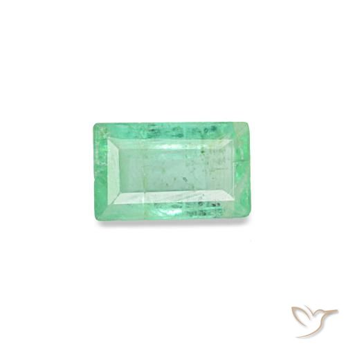 Esmeralda verde de 0,13 ct, baguette, VS-SI
