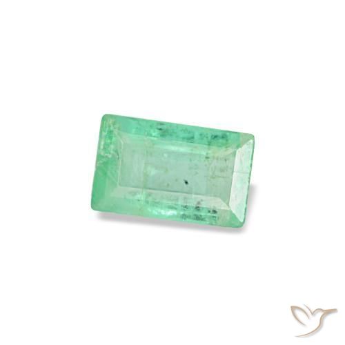 Esmeralda verde natural de 0,13 ct, baguette, VS-SI