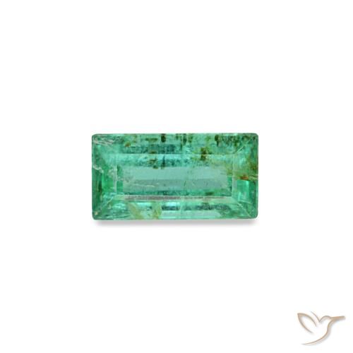 Esmeralda verde natural de 0,14 ct, baguette, SI