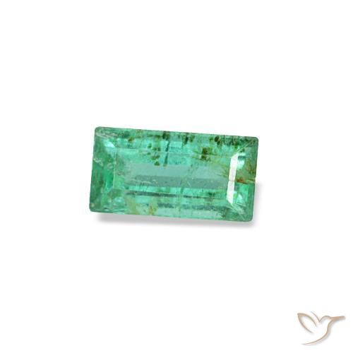 Esmeralda verde natural de 0,14 ct, baguette, SI