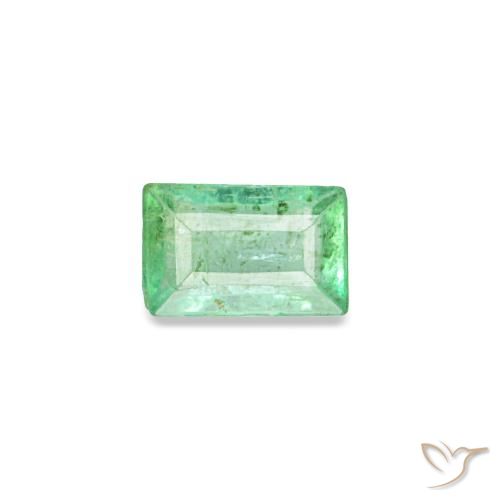Esmeralda verde de 0,12 ct, baguette, VS-SI