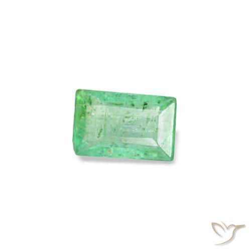 Esmeralda verde natural de 0,12 ct, baguette, VS-SI