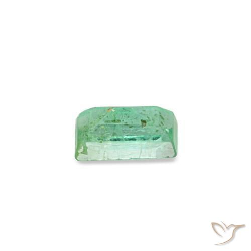 Esmeralda verde natural de 0,12 ct, baguette, VS-SI