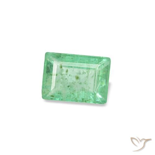 Esmeralda verde natural de 0,15 ct, baguette, SI
