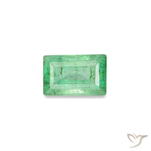 Esmeralda verde natural de 0,15 ct, baguette, SI
