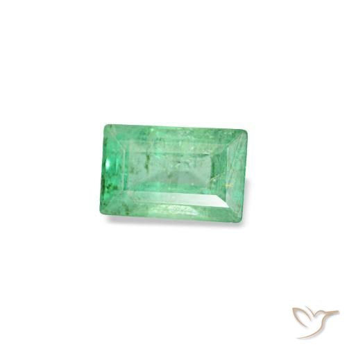 Esmeralda verde natural de 0,15 ct, baguette, SI
