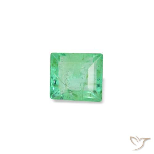 Esmeralda verde natural de 0,12 ct, baguette, VS-SI