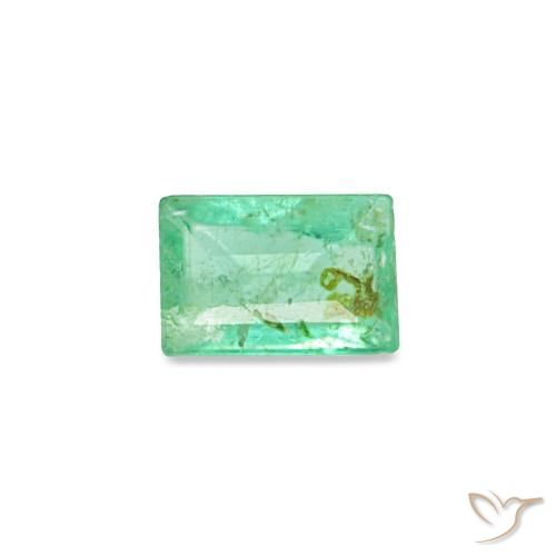 Esmeralda verde natural de 0,15 ct, baguette, SI