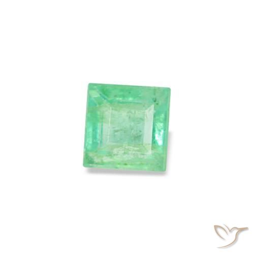 Esmeralda verde natural de 0,09 ct, cuadrado, VS-SI