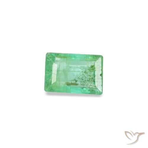 Esmeralda verde natural de 0,12 ct, baguette, SI